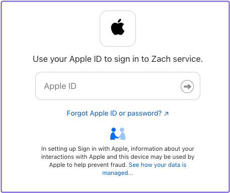 Apple sign in