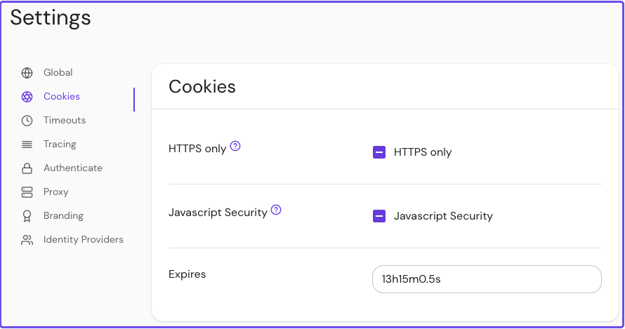 Setting the cookie expiration time in Enterprise Console