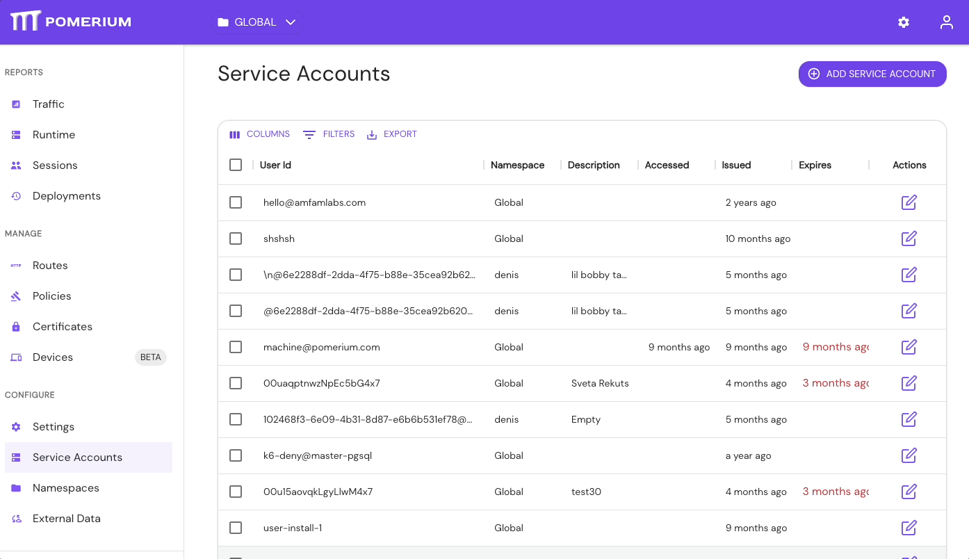 Create a Service Account