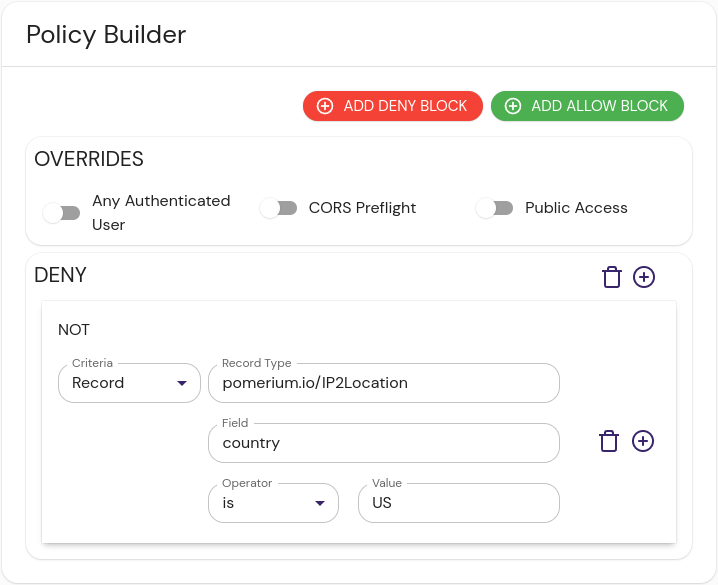 GeoIP Policy in the Builder view