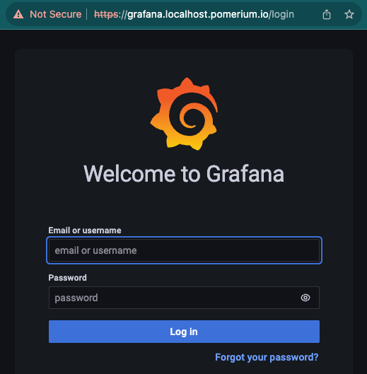 The Grafana login screen