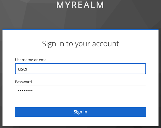 Sign in to Keycloak Realm