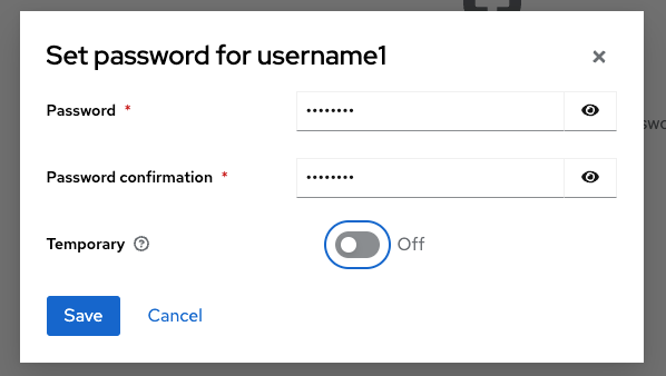 Set the user&#39;s password