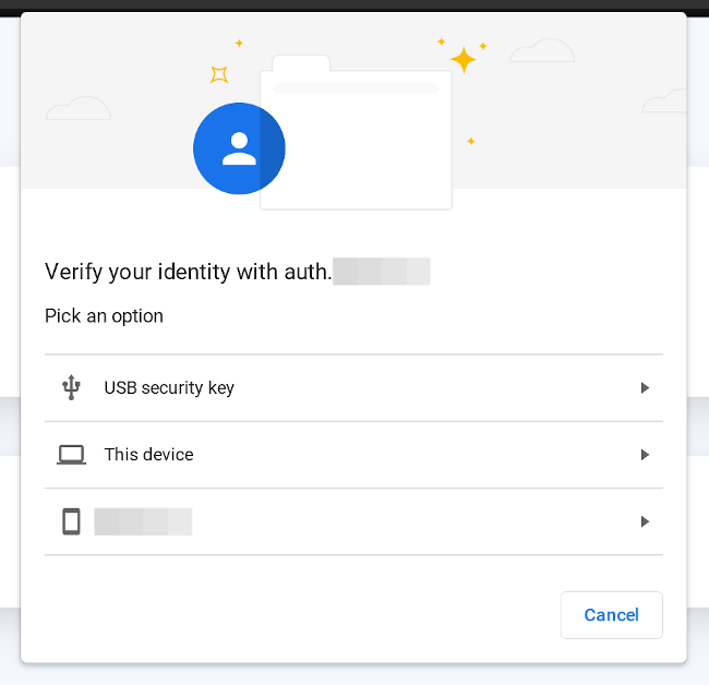 The device authentication prompt on ChromeOS